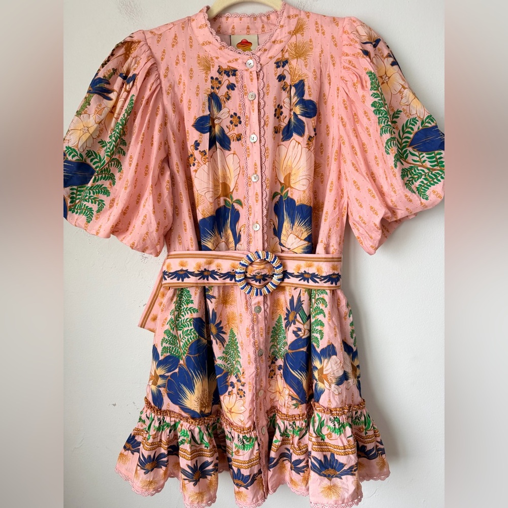 FARM RIO Floral Pink Mini Dress